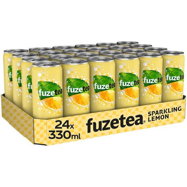 Fuze Tea Sparkling Lemon Black Tea 24x330ml Excl Deposit