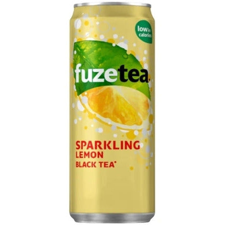 Fuze Tea Sparkling Lemon Black Tea 24x330ml Excl Deposit
