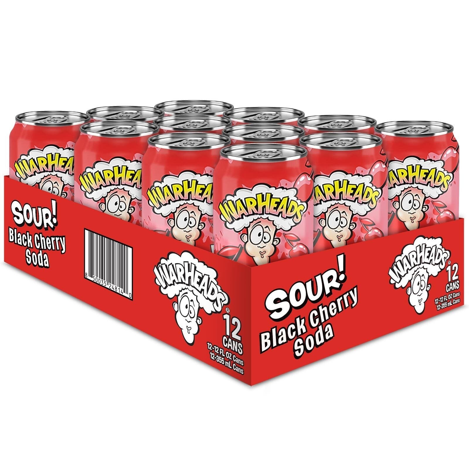 Warheads Black Cherry Sour Soda (USA) 12x355ml