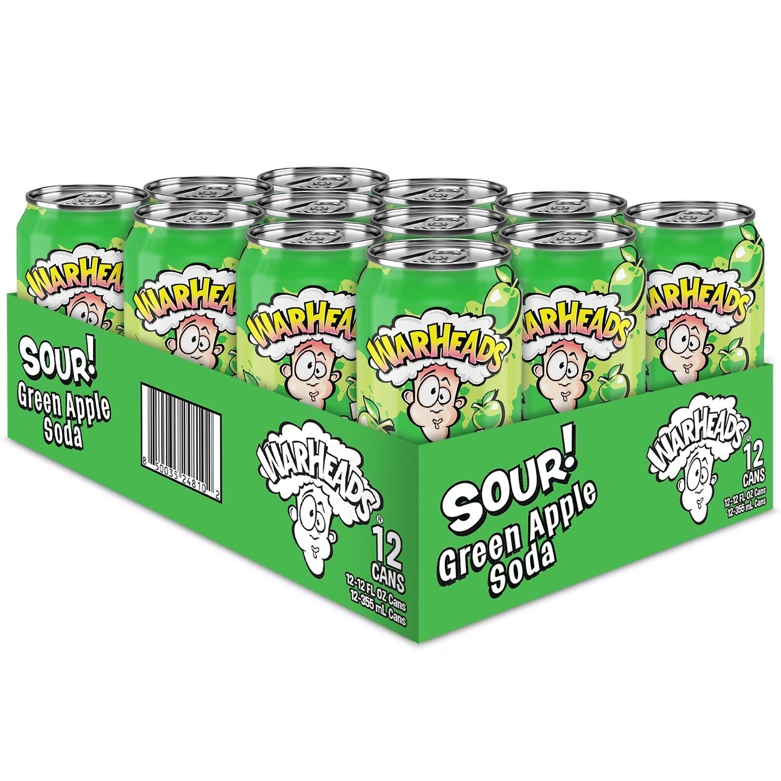 Warheads Green Apple Sour Soda (USA) 12x355ml Excl Statiegeld